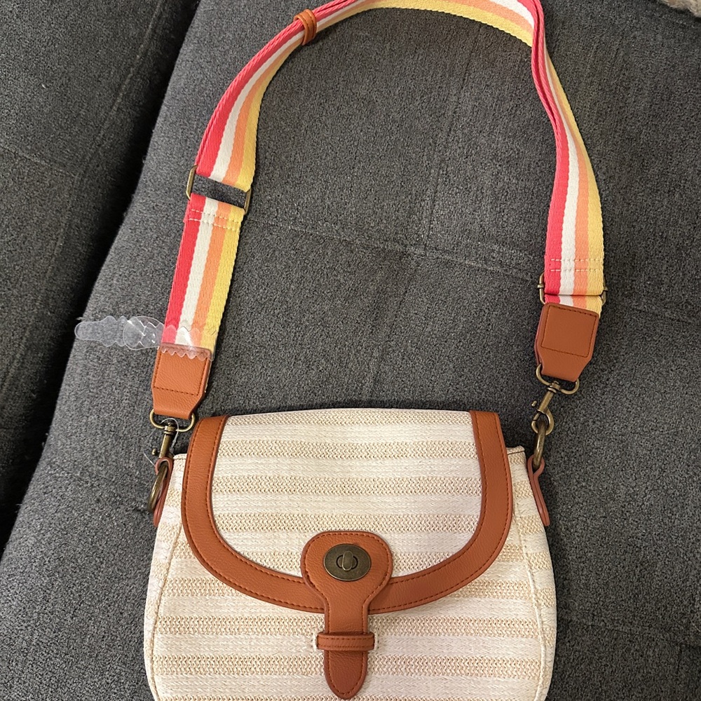 Universal Thread Cream and Tan Crossbody Bag
